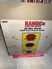 1986 Rambo Toys For Bikes 3-D Bike Shield Includes Pistol Headband Stallone 🔥