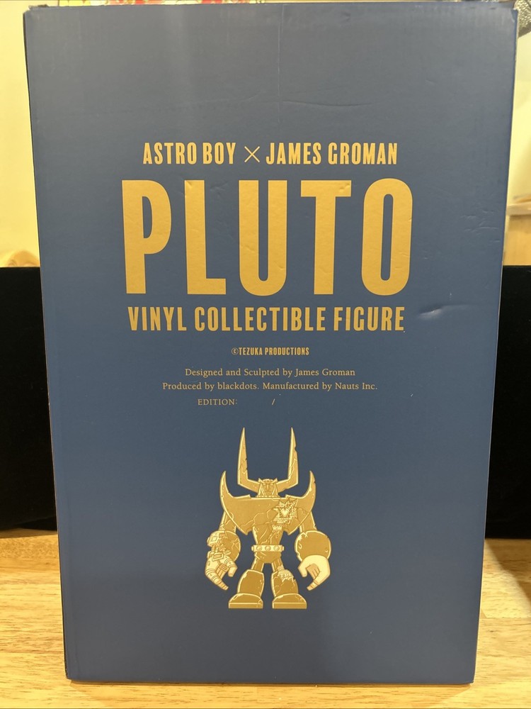 Astro Boy x JAMES GROMAN Signed Pluto Sofubi Black Blank Edition
