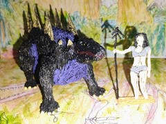 The First Gods STEGOSAURUS Lost World Creations PLA Figure With Trading Card