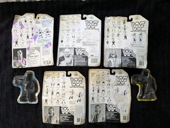 WWF Hasbro Cardbacks w Bubbles – WWE LJN Vintage Titan Sports Damaged Cards