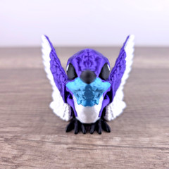 Tiny Hummingbird 3D Printed Articulated Flexi Fidget Toy Desk Pet – Purple