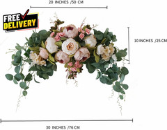 Artificial Wedding Arch Floral Swag 30 Inch Roses Peony Sunflower Greenery