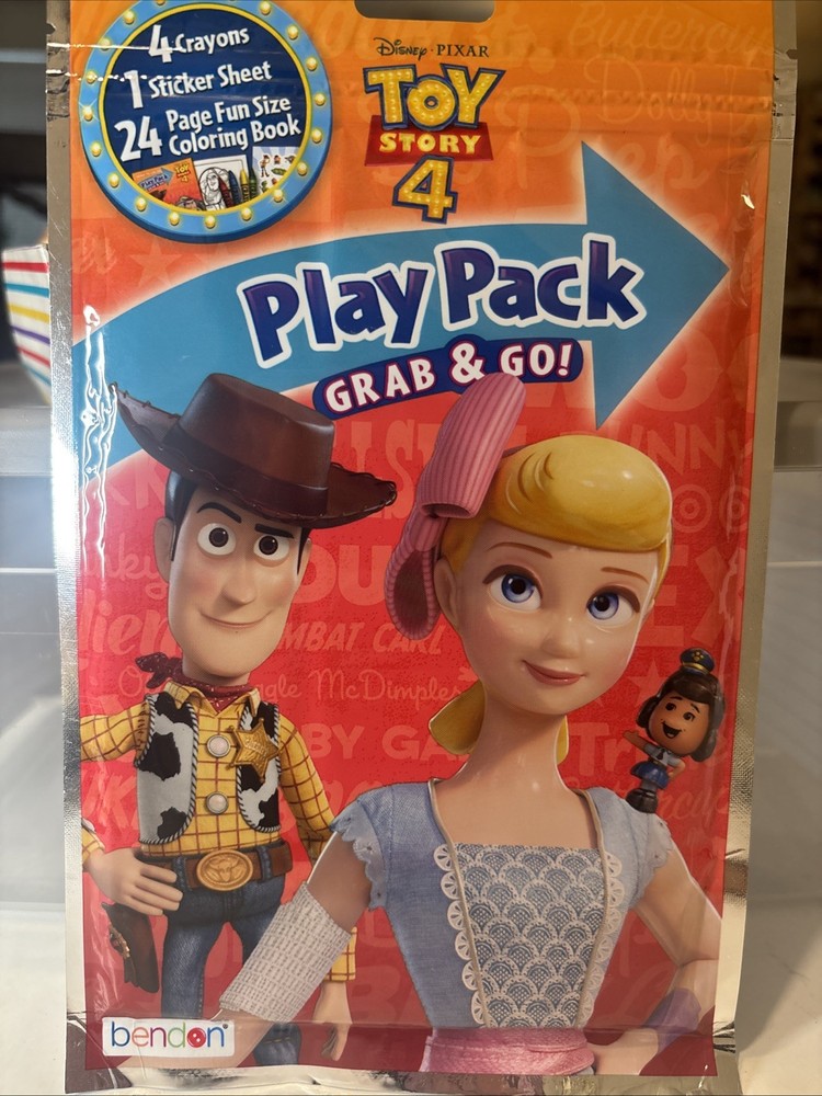 NEW Disney Toy Story 4 Play Pack With Coloring Book, Crayons,Sticker Book