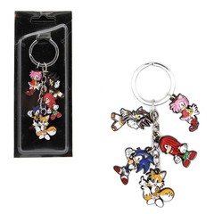 SONIC TAILS KNUCKLES SHADOW AMY Sonic The Hedgehog 1 in. 5 Pcs. Key Chain Set