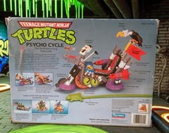 1990 Playmates TMNT Psycho Cycle Complete Open W/ Everything Including Sewer Map