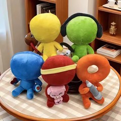 20cm Colorful Stickman Plush Toy Animation Stick Figure Soft Stuffed Doll Kids G