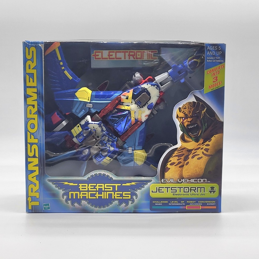 Vintage Hasbro Transformers Beast Machines Electronic Jetstorm Complete W/Box