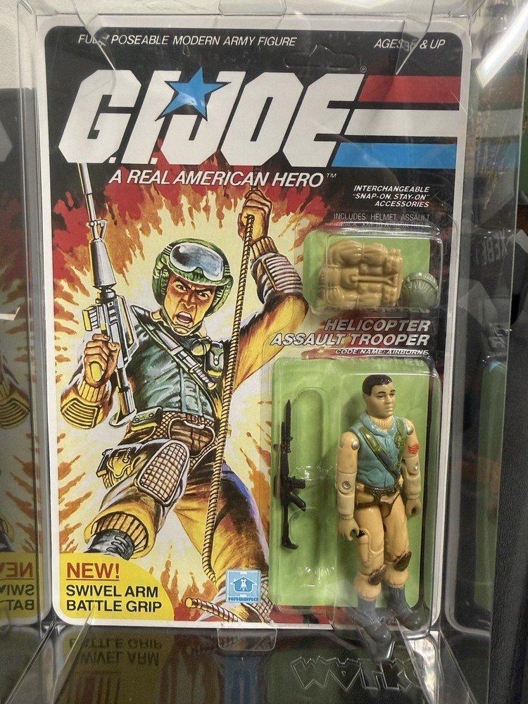1983 GI Joe Airborne NM Recarded Unpunched Reproduction Card W/ Case ARAH