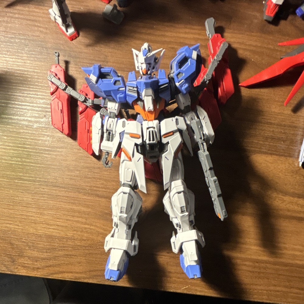 Bandai Gundam Poseable Robot Action Figure Multicolor Plastic w/ Gun