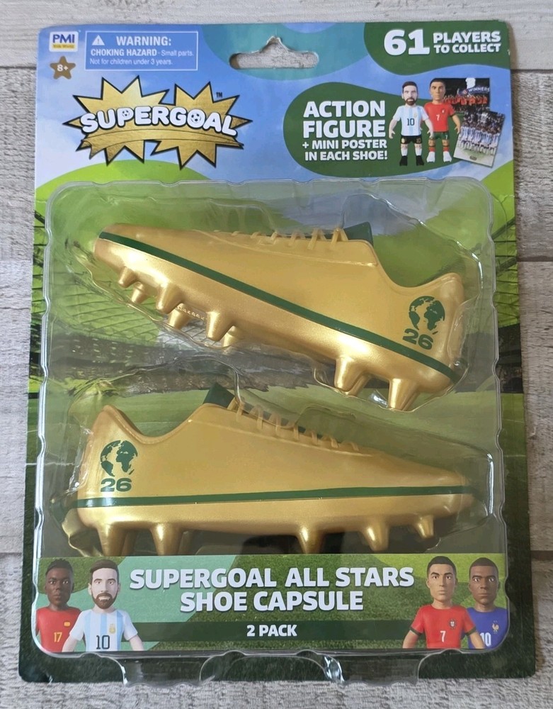 PMI SuperGoal Soccer All Stars Figures Shoe Capsule 2 PK FIFA World Cup 2026 NEW