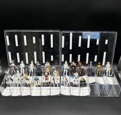 Star Wars Clone Wars 2008 Lot 21 Figures Loose w/ Accessories in Display Cases