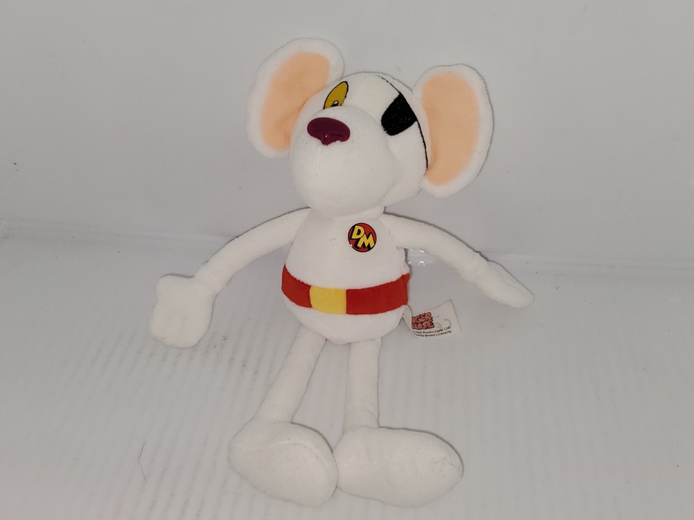 2001 Vintage Toy Soft Plush Doll Danger Mouse Cartoon Figure. RARE HTF Collectib