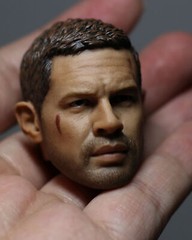 1/6 Tom Hardy Wounded Face Head Sculpt Fit 12” Muscle Figure Body