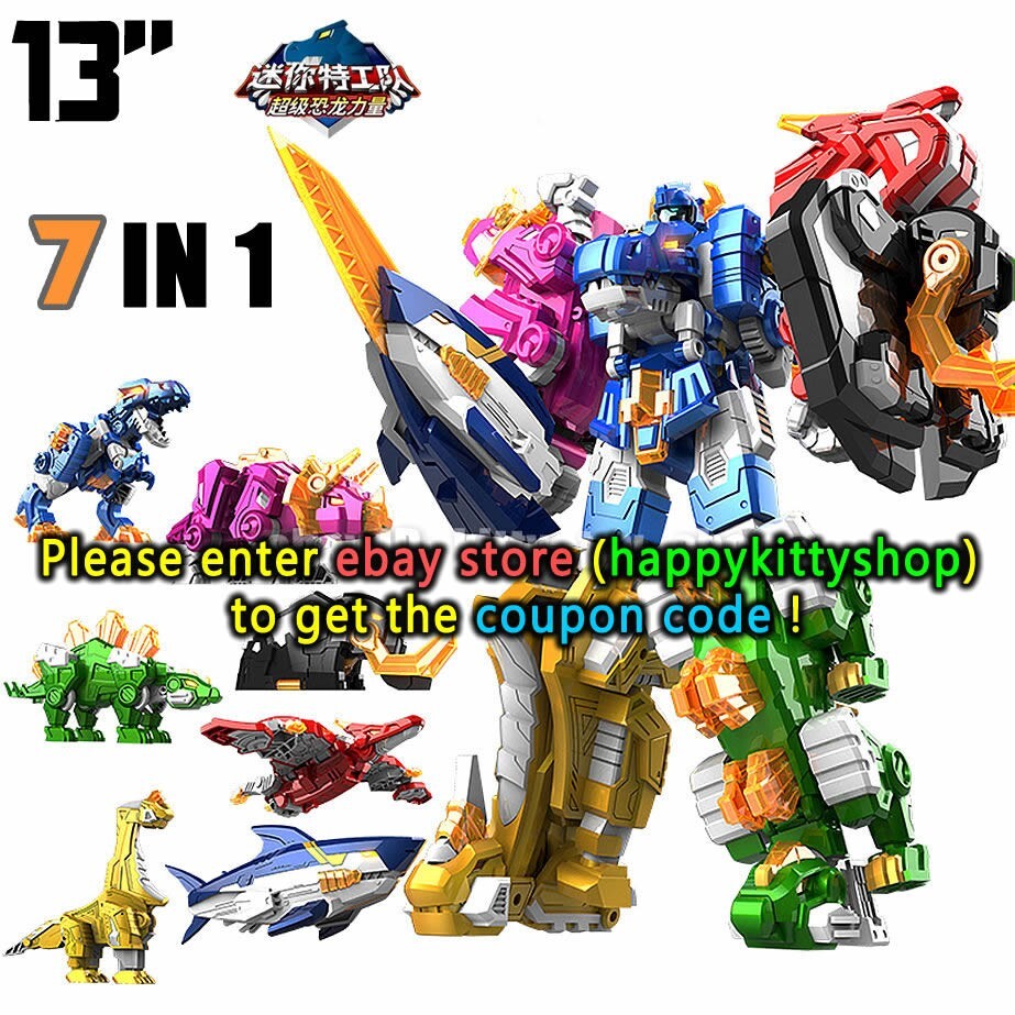 Miniforce Super Dino Seven 7 Dinosaurs Figure Power Ranger 13″ Robot Combiner