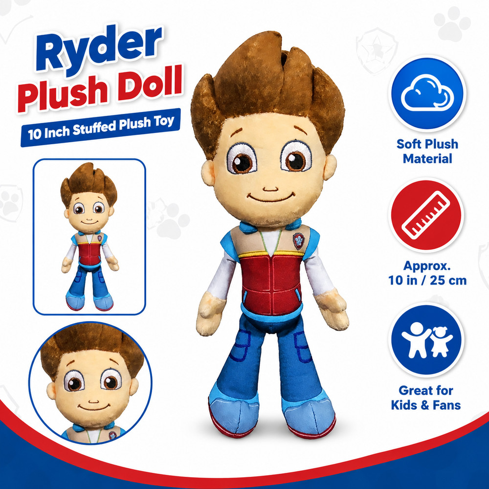 Paw Patrol Ryder Plush Doll Figure 10″ Boy Stuffed Plush Kids Gift – Brand New