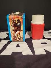 1983 King-Seely LUNCH BOX Metal STAR WARS Vintage ROTJ w Thermos NICE COLOR!