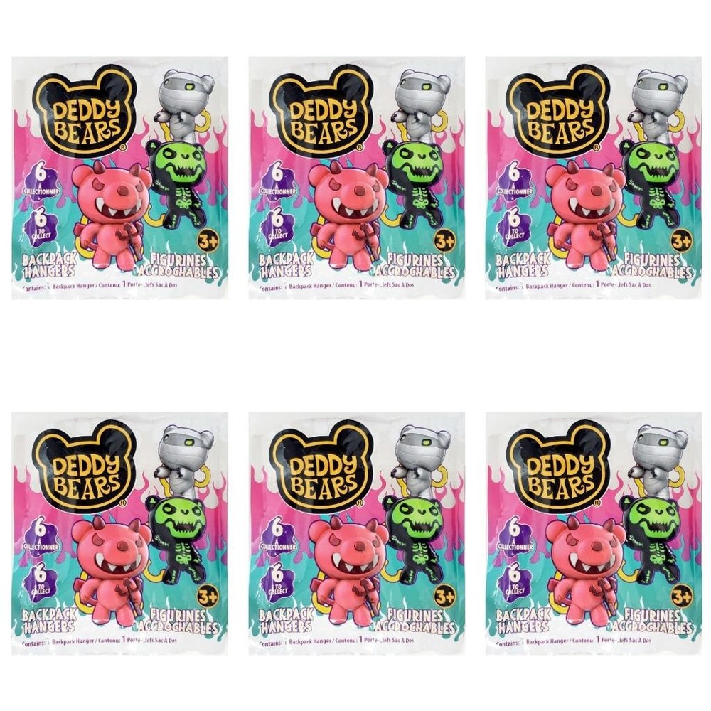 Deddy Bears Backpack Hangers Figurines – Lot of 6 Sealed Blind Bags