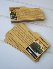 25 PC Variety LOT Hasbro GI Joe File Cards Black Back Factory Cut Vintage ?
