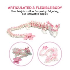 Cherry Blossom Dragon 3D Printed Figure Articulated Sakura Decor Flower Dragon
