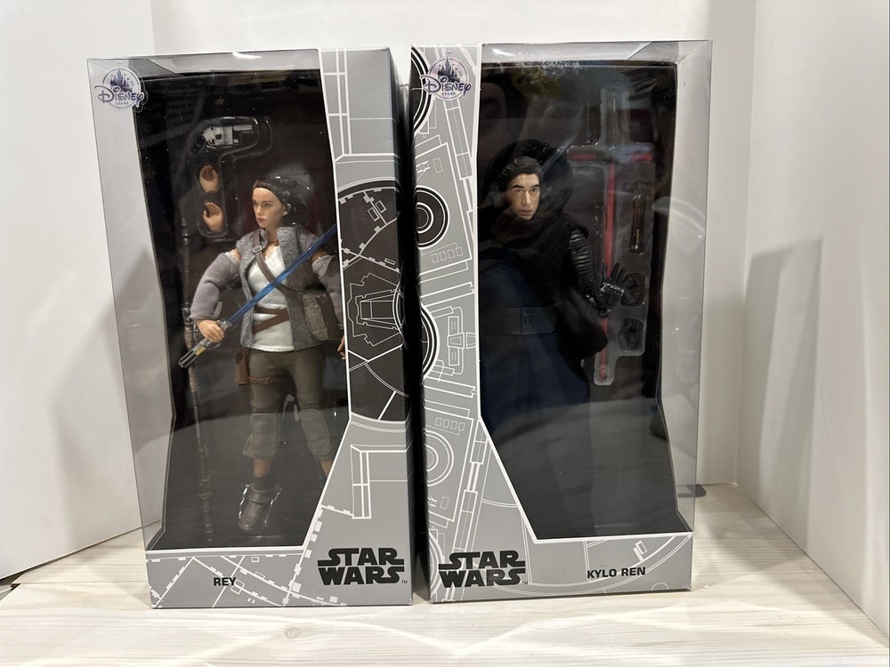 2017 D23 Expo Disney Store Star Wars Rey and Kylo Ren Figures LE 1000 New