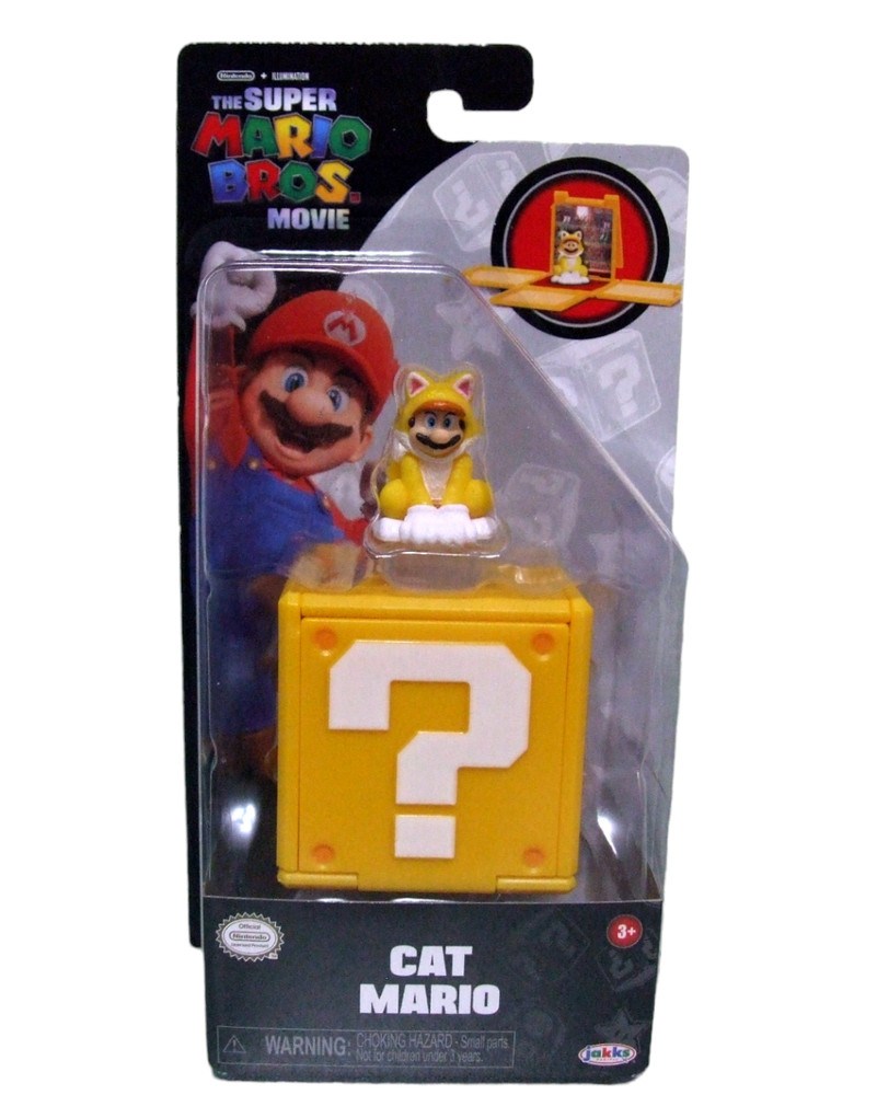 Jakks Pacific Cat Super Mario Bros Movie 1.25 in Mini Figure w/ Question Block