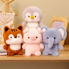 16cm Cute Plush Animal Doll Elephant Bear Raccoon Rabbit Sleeping Gift | FREE 🚚