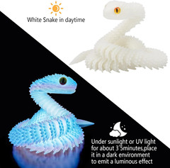 24In 3D Printed Snake,Flexible 3D Printed Animal,Articulated 3D Printed Crystal
