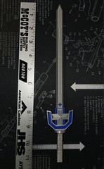 3D Printed Voltron Dairugger Replacement Sword Blue & Silk Silver PLA About 11″