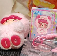 JOTOYS Q.Kid Emotional Hairy Monsters Series Bag Charm Pink Affection Confirmed