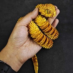 3D Printed Snake Full Articulated Flexible Fidget Fidget Toy Desk Car Decor Gift
