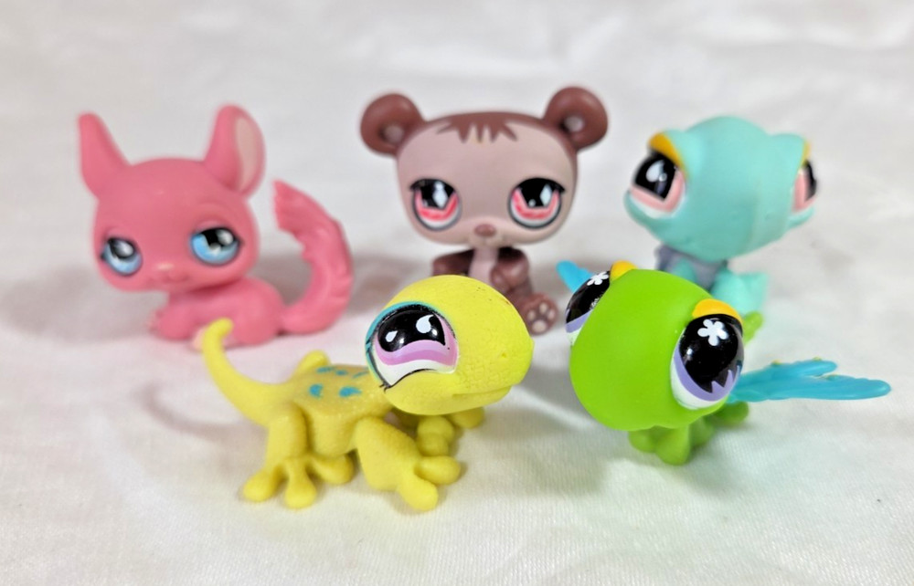 Lot of 5 – Hasbro Littlest Pet Shop Figures – 596 / 601 / 594 / 599 / 598