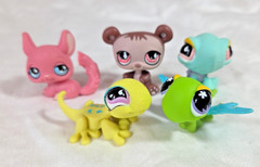 Lot of 5 – Hasbro Littlest Pet Shop Figures – 596 / 601 / 594 / 599 / 598
