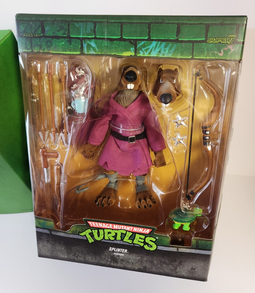 Super7 TMNT Splinter Flocked Action Figure 5.5″ Tall 2023 New In Box