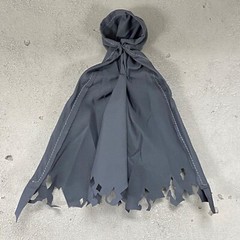 SU-EZHC-DGG: 1/12 wired battle damaged Hooded cape for 6″ figure – Dark Grey