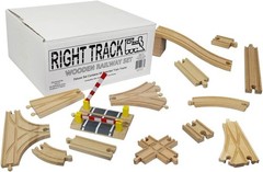 Right Track Toys Wooden Train Track Deluxe Set: 56 Premium Wood Pc 100% Fits