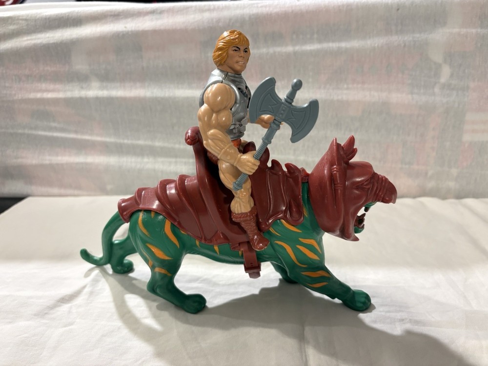 Vintage He-Man 1981 and Battle Cat 1978 Masters of the Universe Mattel MOTU