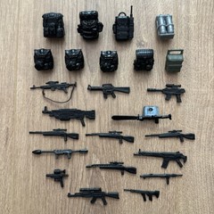 Vintage GI Joe Accessory Lot 24pc Backpacks Weapons Gear Parts Hasbro 80s 90s