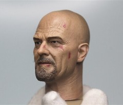 1/6 Scale Wounded Bryan Cranston Mr. White Head Carving Sculpt Model Toys