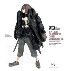 ThreeA Oroshi 18 TK Tomorrow King Ashley Wood 1/6 + 1/6 Body with VIC40 Tattoo