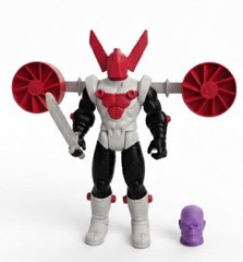 Micronauts Acroyear 3D Custom figure w/ Sword & Jetpack / Alt Head Unpainted Kit