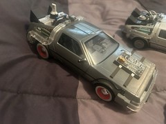 NECA Back To The Future 4 Figures Lot PLUS JADA Toys Delorean Lot of 3