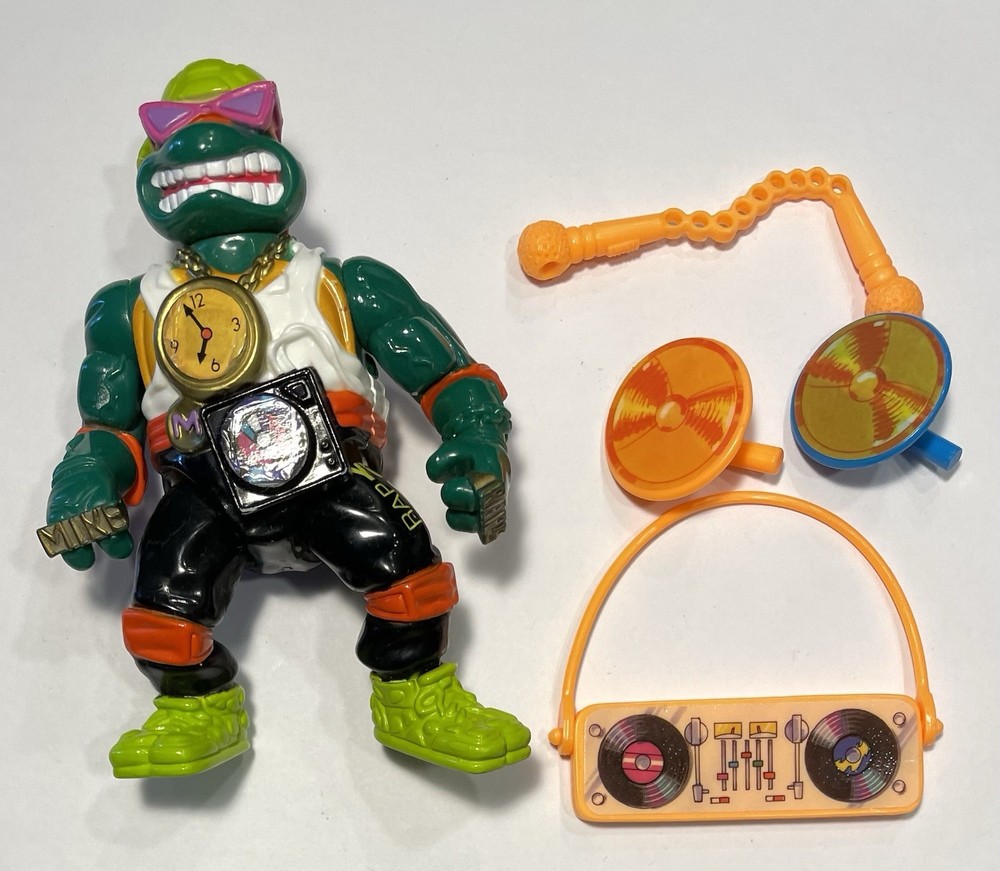 Rappin’ Mike 100% Complete Teenage Mutant Ninja Turtle TMNT 1991 Playmates