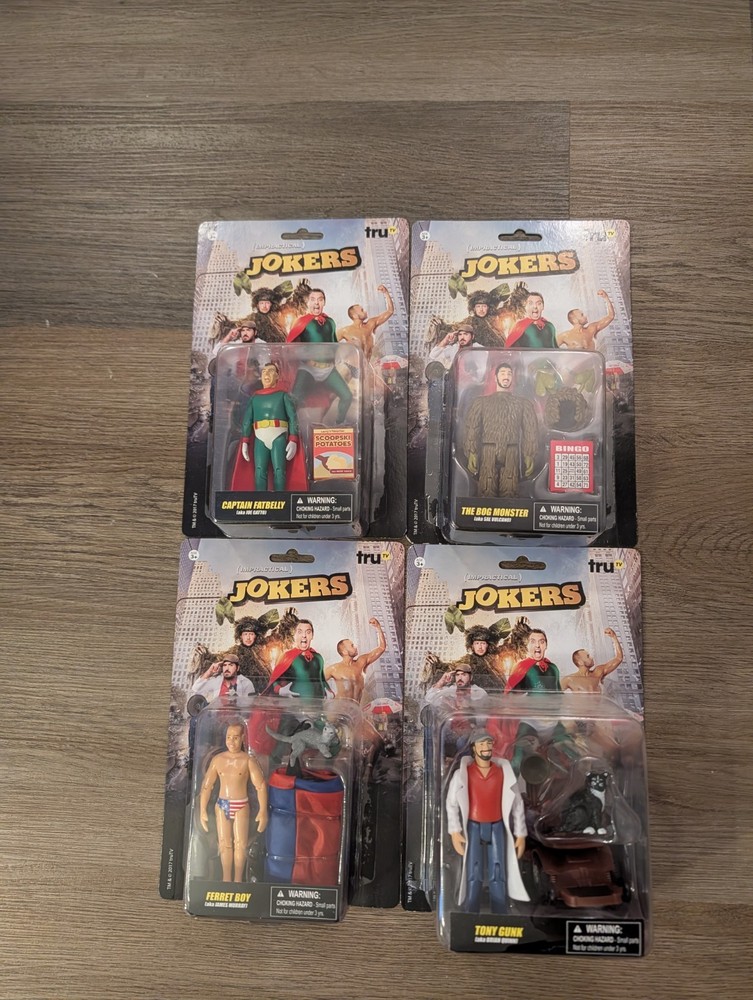 Impractical Jokers 4″ Action Figure Brain Q, Joe, Sal, Mur Set Of 4 See All Pics