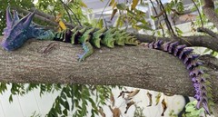 3D Printed Long Articulated Dragon Triple Silk Large 20 Inches 3 Color Shifting