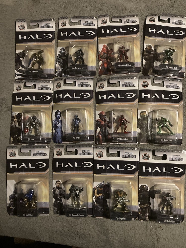 Halo Nano Metalfigs DieCast Metal Collectible Figures Lot Of 12 Full Set