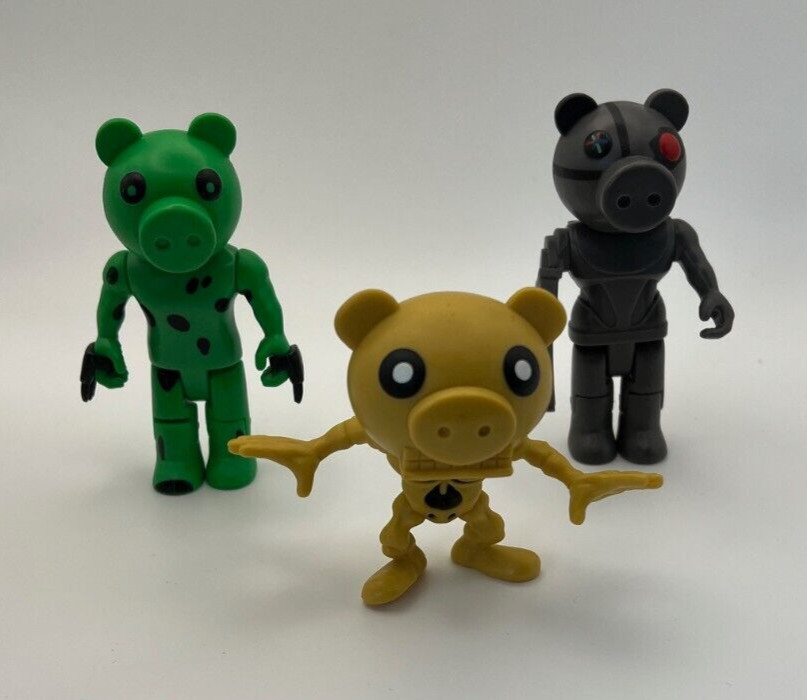 Roblox Piggy Action Figure Lot Gold Skelly Dinopiggy Robby Robot Pig
