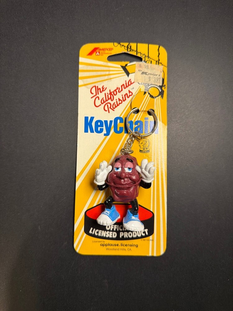 Vintage California Raisins Hands Up Character Keychain Sealed Applause Amercep K