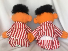 Two (2) Talking Sleepy Time Snoring Ernie Tyco Plush Doll Bedtime Sesame Street