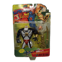 Bob & #4 Earthworm Jim Action Figures 1994 Playmates Sealed