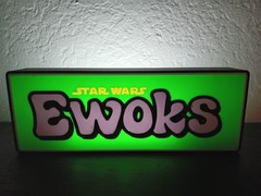 Retro Ewoks star wars logo lightbox sign for Star Wars display